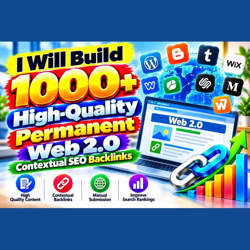 1000+ high-quality, permanent web 2.0 contextual SEO backlinks