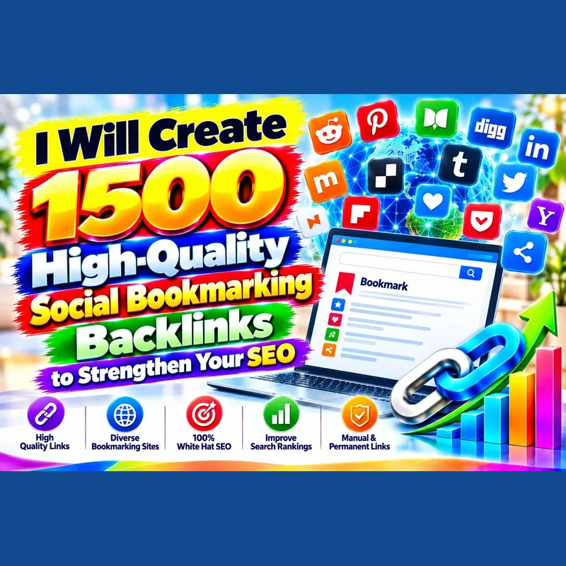 1500 high-quality social bookmarking backlinks for SEO