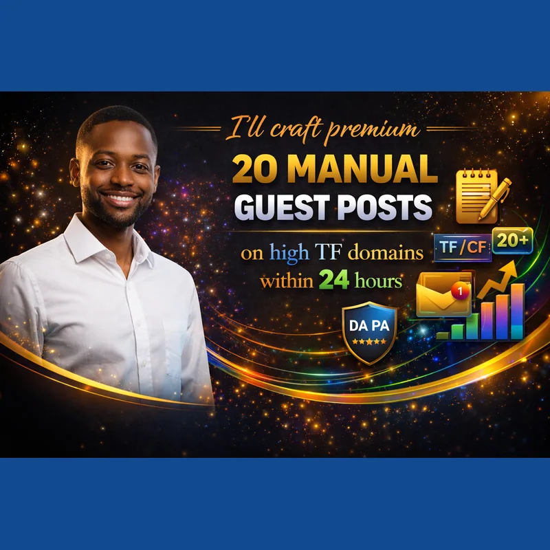 20 manual guest posts on high TF domains within 24 hours