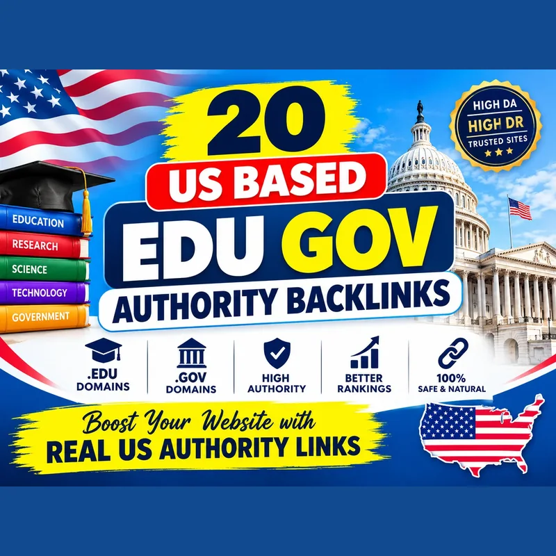 20 US-based EDU and GOV authority backlinks for SEO