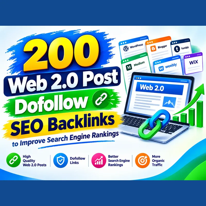 200 web 2.0 dofollow SEO backlinks to improve search engine ranking