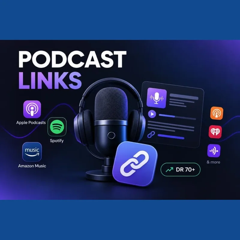 24 manual podcast backlinks on spotify, apple & amazon (dr70+)