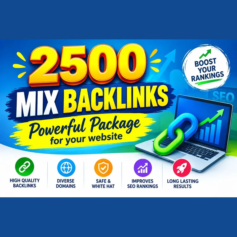 2500 mixed backlinks for website growth