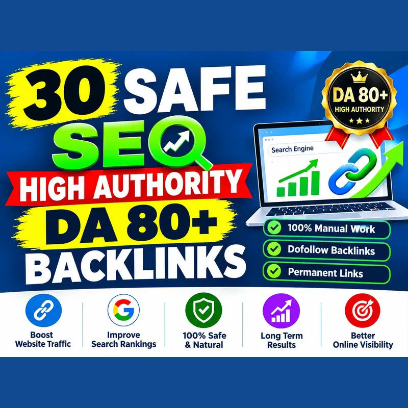 30 high authority DA 80+ SEO backlinks for your website