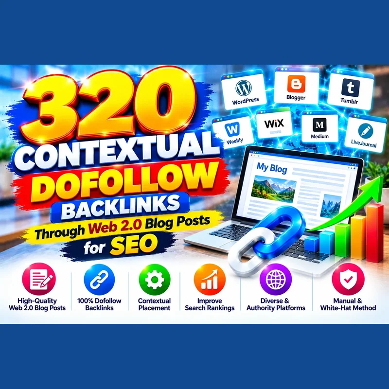 320 contextual dofollow backlinks through web 2.0 blog posts