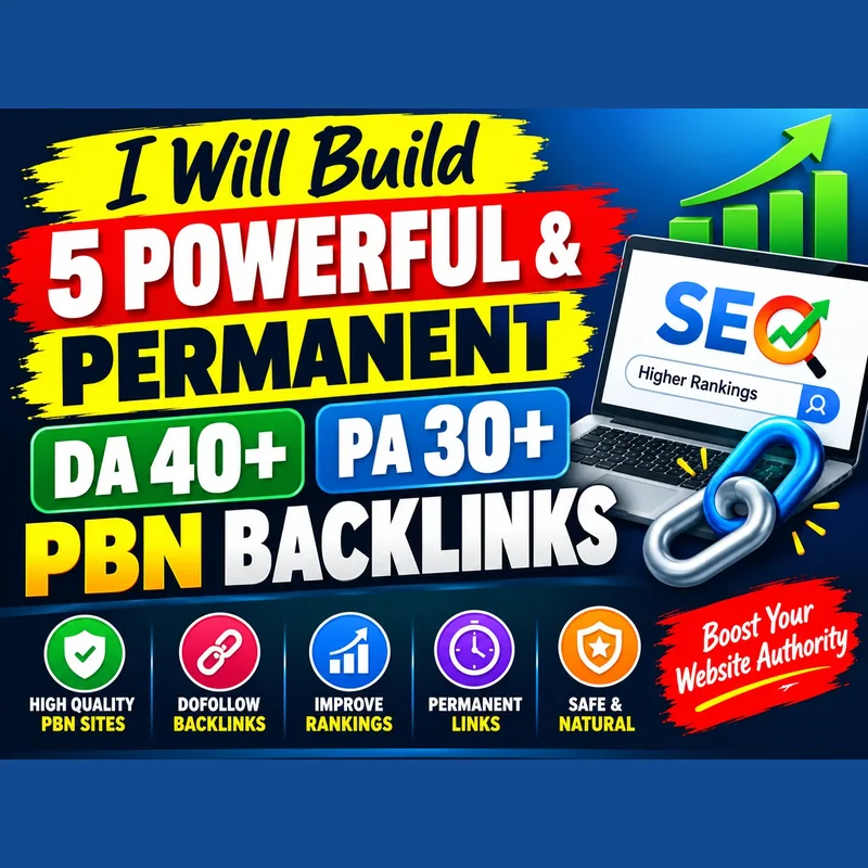 5 powerful and permanent DA 40+ PA 30+ PBN backlinks
