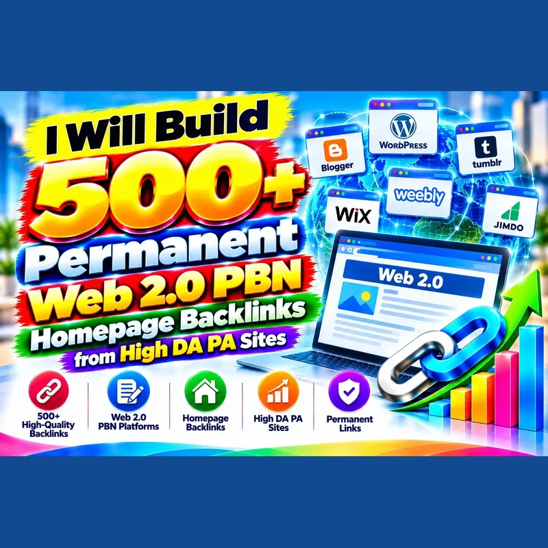 500+ permanent web 2.0 pbn homepage backlinks from high da pa sites