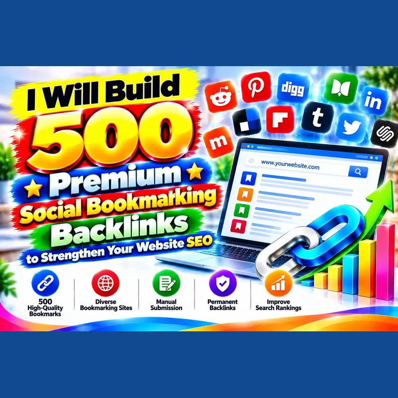 500 premium social bookmarking backlinks for website SEO