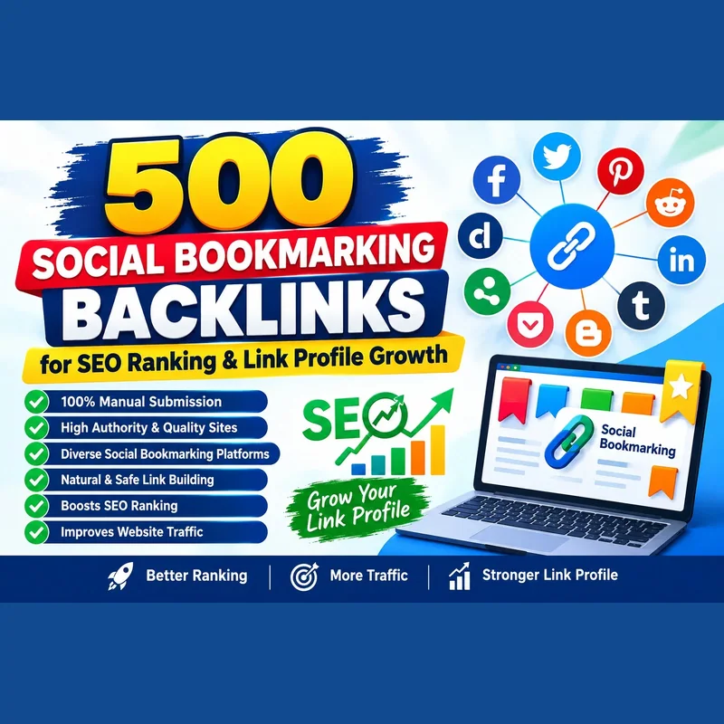 500 social bookmarking backlinks for SEO ranking and link profile growth