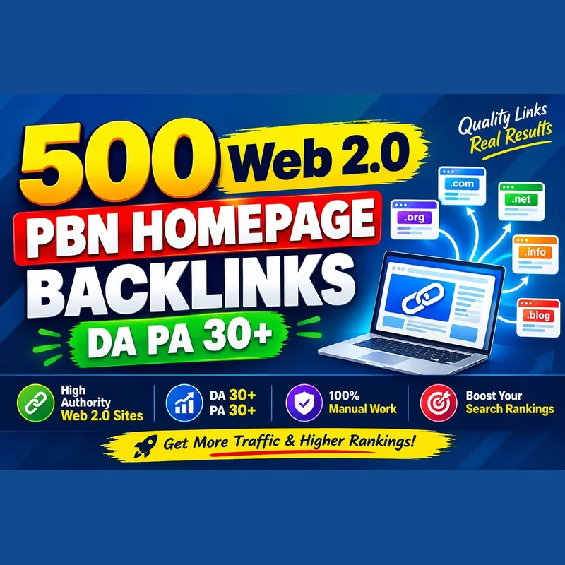 500 web 2.0 PBN homepage backlinks DA 30+ PA 30+