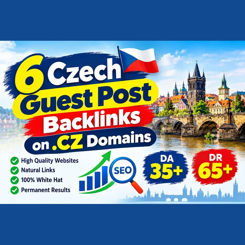6 Czech guest post backlinks on.CZ domains, DA 35+ DR 65+