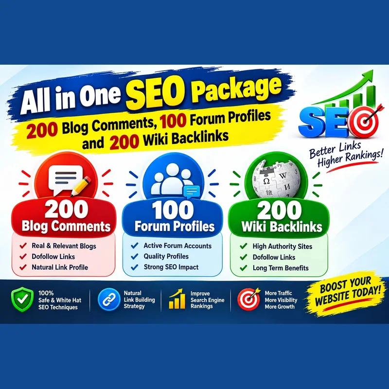 All-in-one SEO backlink package with 500 mixed blog, forum and wiki links