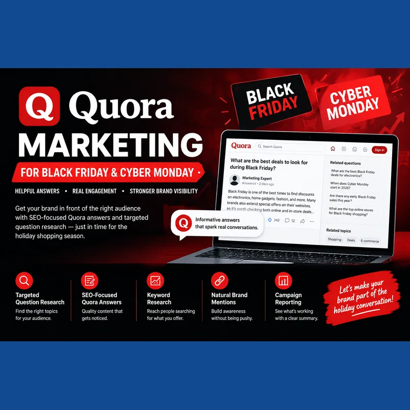 Black Friday and Cyber Monday Quora marketing content for brand awareness