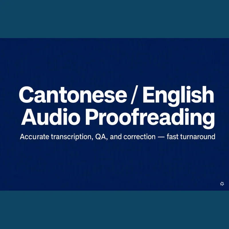 Cantonese and English audio transcript proofreading and QA
