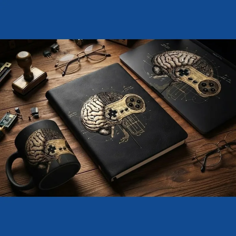 Custom dark academia and gaming digital illustrations