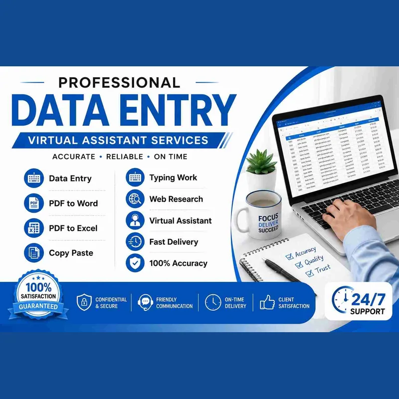Data entry, typing, copy-paste and PDF conversion service