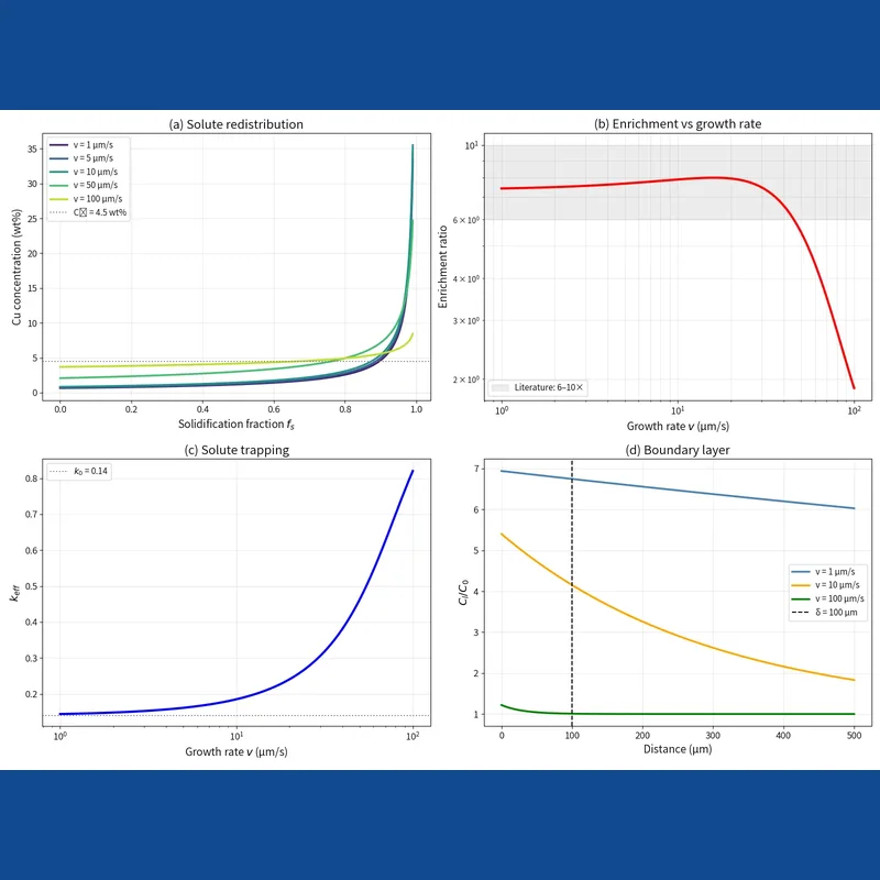Directional solidification and solute redistribution simulation for material systems