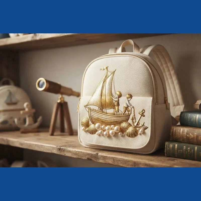 Golden nautical art print