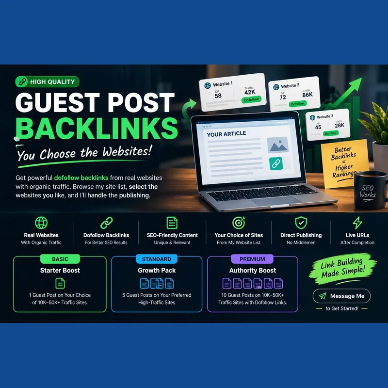 Guest post backlinks on real high-traffic websites for SEO growth