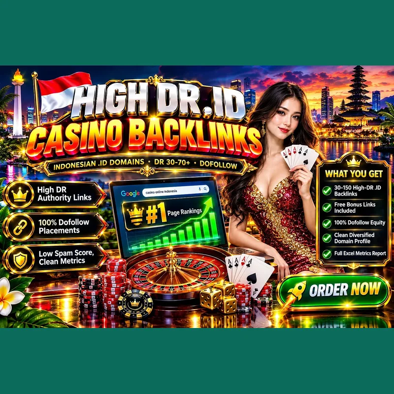 High DR 30 to 70 dofollow casino gambling backlinks from Indonesian.ID domains