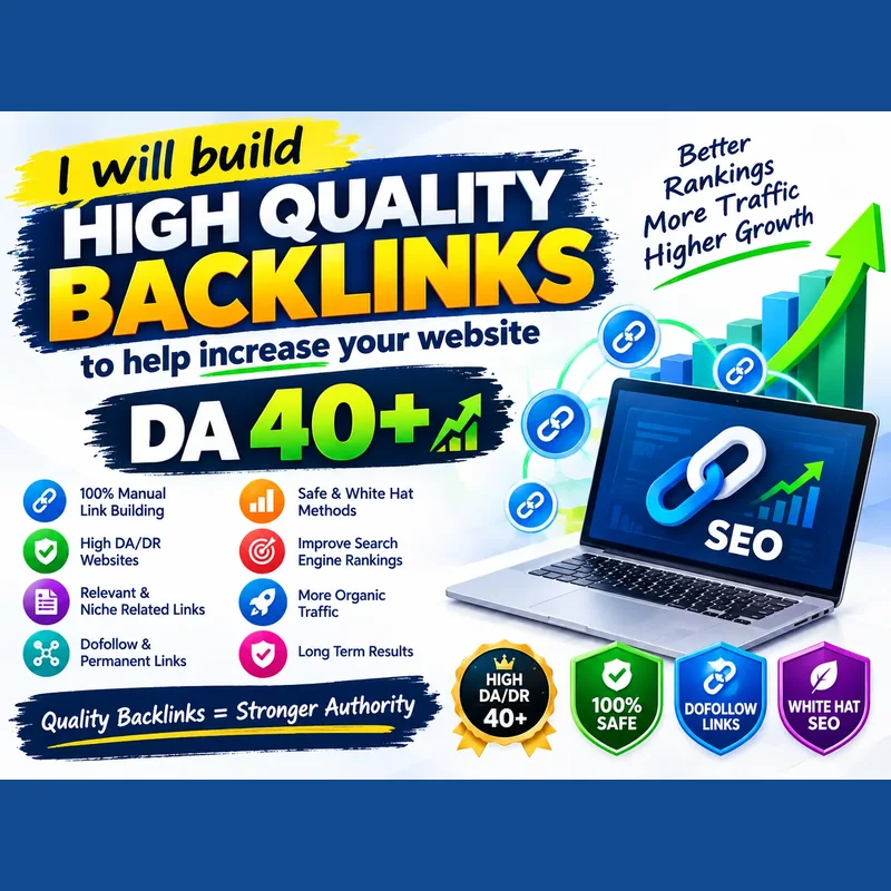 High quality backlinks to increase website DA 40+