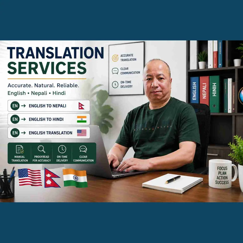 Manual translation for English, Nepali and Hindi documents