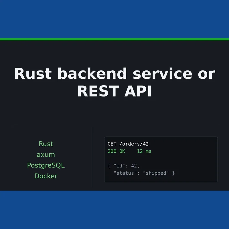 Rust REST API and backend service built with Axum