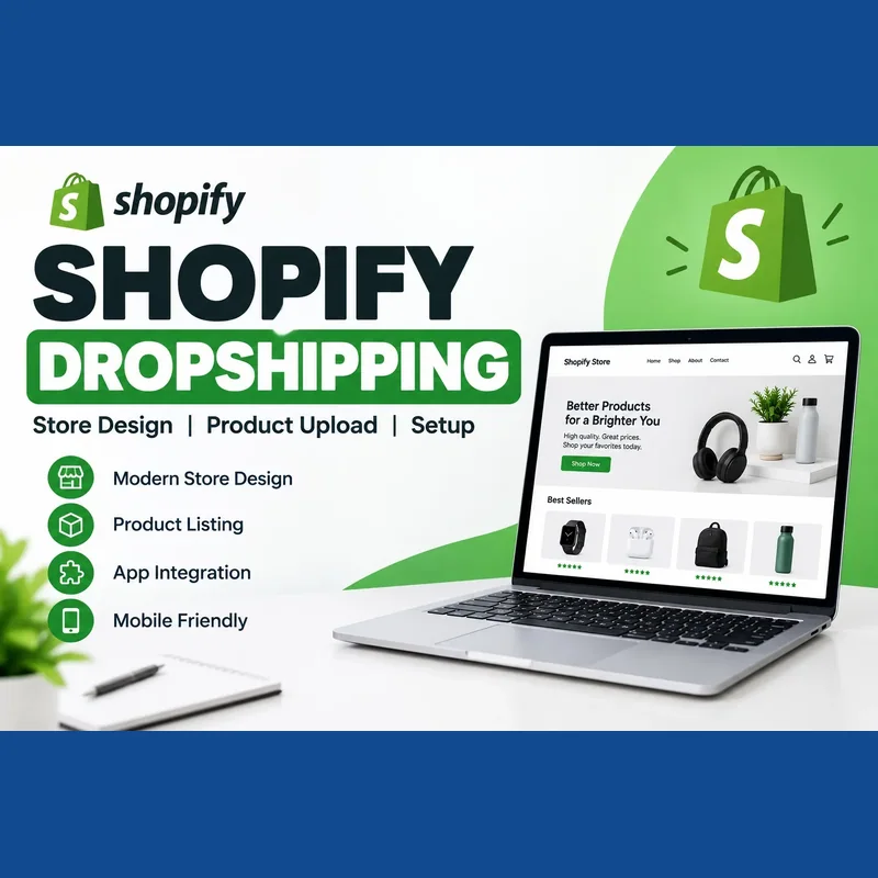 Shopify dropshipping store design and ecommerce website setup
