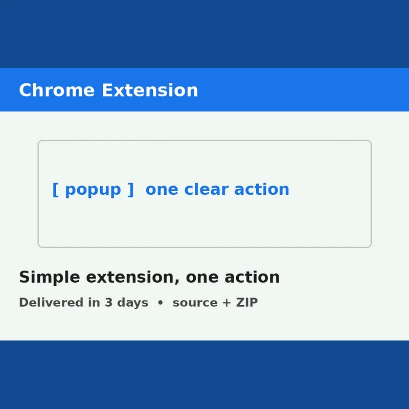 Simple chrome extension with one browser action