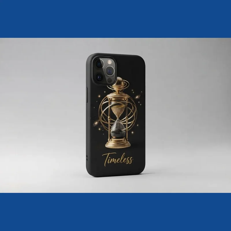 Timeless golden hourglass digital design