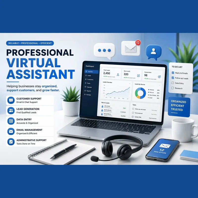 Virtual assistant, customer support, and lead generation services