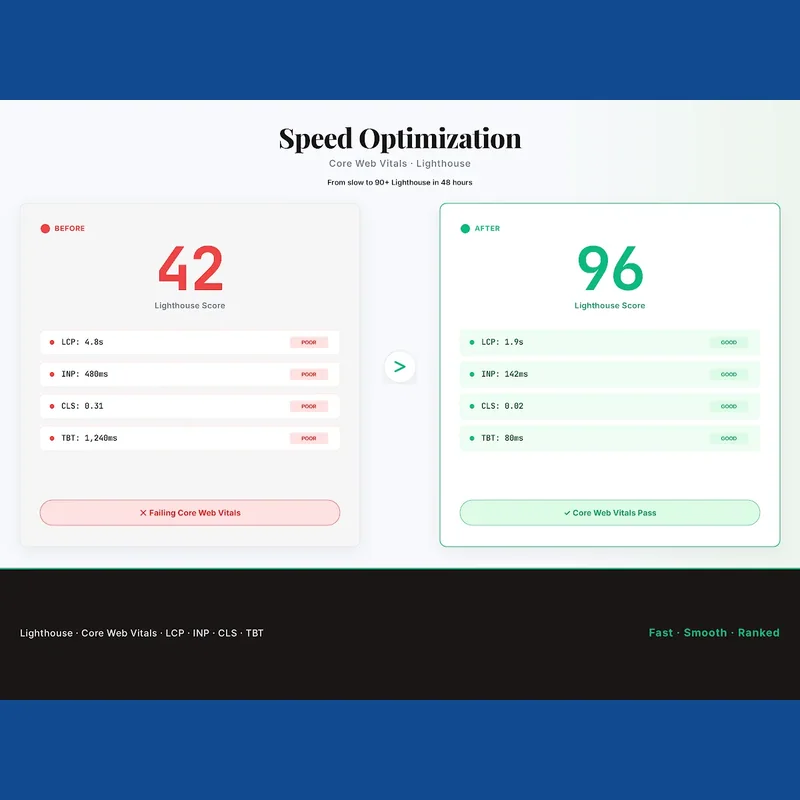 Website speed optimization and Core Web Vitals fix