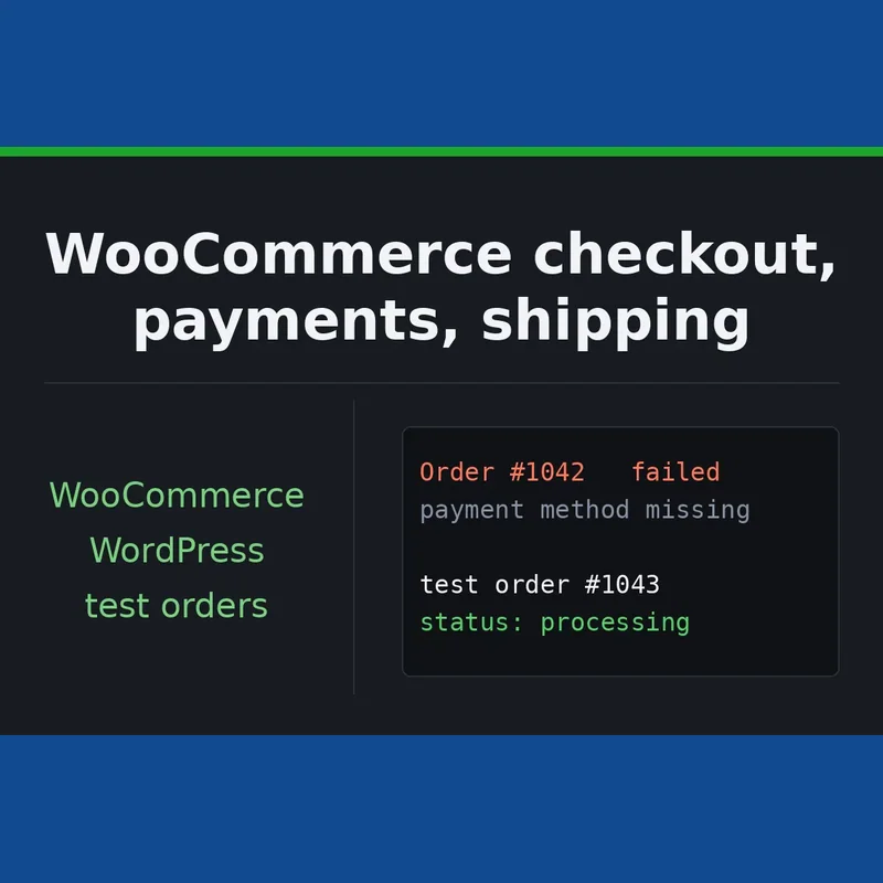 WooCommerce store setup and fix: checkout, payments, shipping and products
