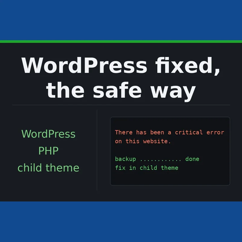 WordPress error fixing, theme editing and site speed optimization